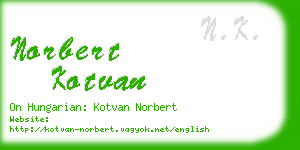 norbert kotvan business card
